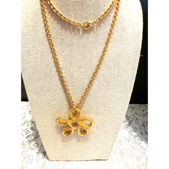 Goldtone Textured Necklace Pendant - Picture 3 of 5